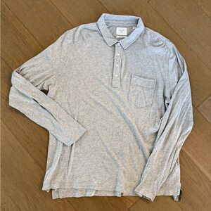 Billy Reid Long Sleeve Polo Shirt